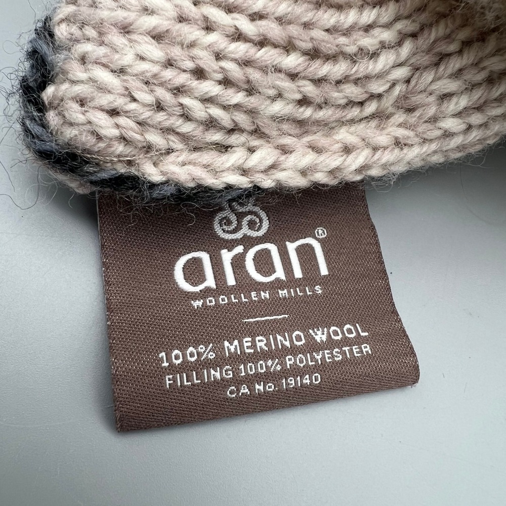 Aran Woollen Mills Sheep Plush Toy Kids OS Cream Tan 100% Merino Wool EUC - Picture 3 of 6